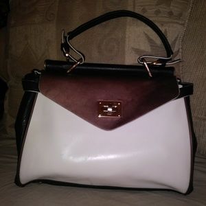 Isabelle satchel purse three tone.